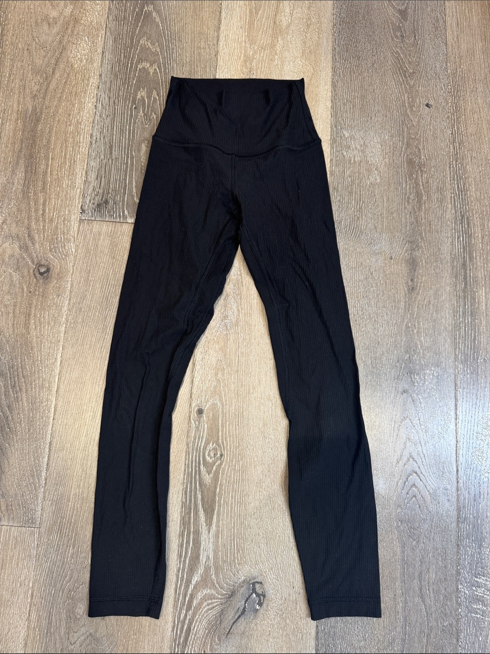 lululemon athletica Black High-Waist Ribbed Leggings AZ1400
